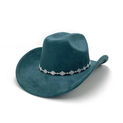 1Pcs Premium Brown Cowboy Hat with Crystal Band Stylish Sun Western Theme Parties,Outdoor Ranch Activities Casual Daily Wear