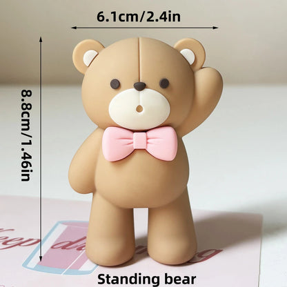 New Hot Air Balloon Cake Decoration Pink Blue Bear Cake Topper for Boy Girl Baby Shower Kids Happy Birthday Party Supplies Gifts