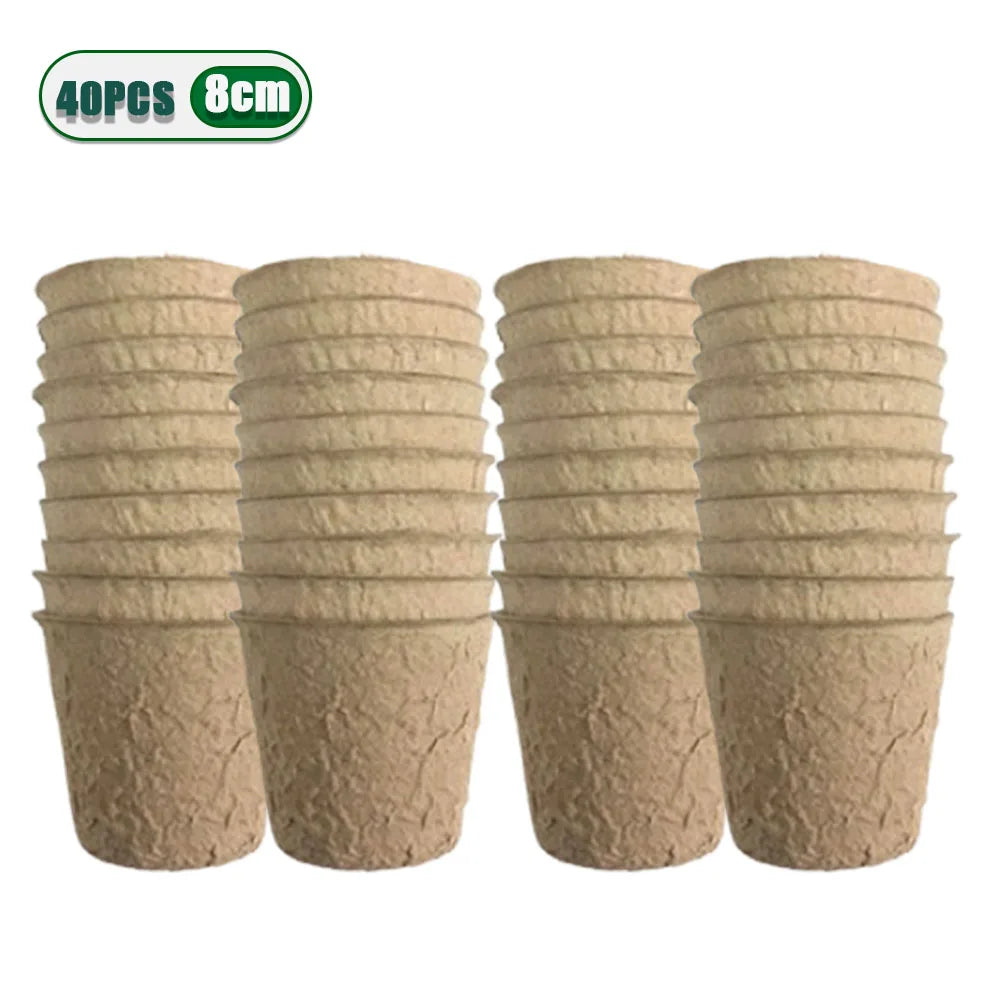 20-200PCS 3.15 Inch Peat Pots for Seedling Outdoor Garden Germination Nursery Pots  Pulp Biodegradable Seed Starter Pots Kits