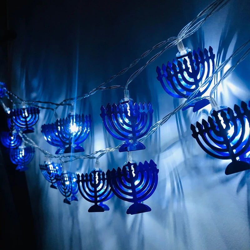 10LED Hanukkah String Lights – Mogen David Star Party Décor