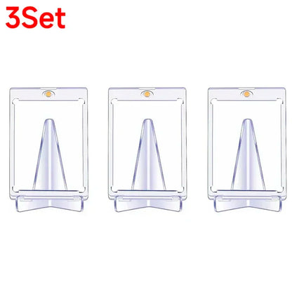 10-1PCS Magnetic Cards Holder for Trading Card Support Set Arcylic Triangle Card Display Stand Waterproof Transparent Protector