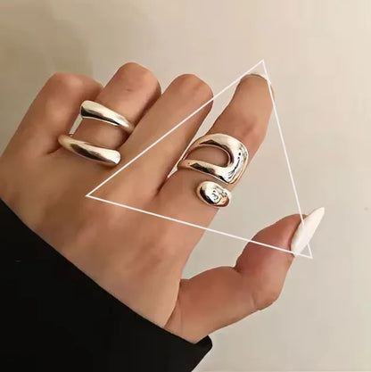 925 Sterling Silver Rings For Women Men Fine Jewelry Finger Adjustable Open Vintage Chain Ring