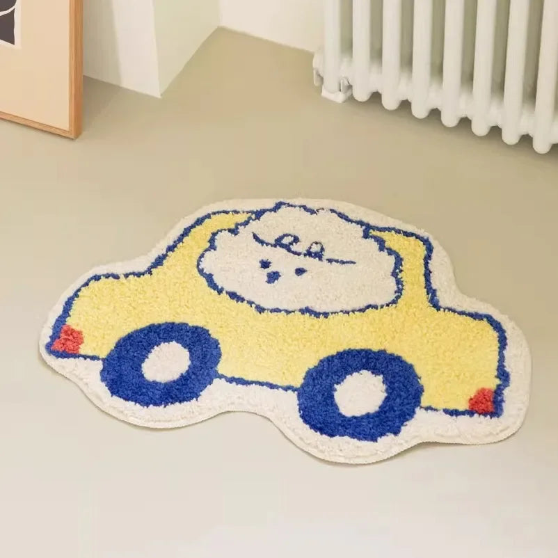 Soft Cartoon Imitation‑Cashmere Floor Mat for Bedroom, Bathroom & Home Décor