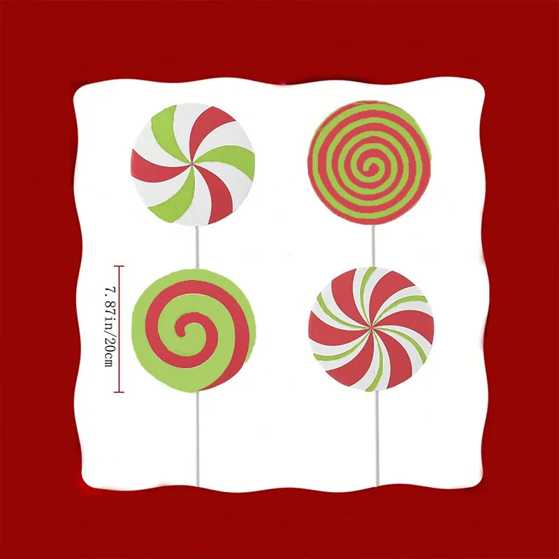 Christmas Party Decorations Xmas Tree Picks Large Peppermint Lollipop Christmas Picks for Tree Cute Candy Picks Ornaments