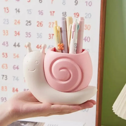 Snail‑Shaped Multi‑Functional Pen Holder – Cute Desktop Organizer for Stationery & Makeup Brushes