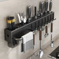 Wall Mounted Kitchen Knife Pot Cover Storage Rack Metal Kitchen Shelf Skeletonized Drainage Easy To Clean Chopstick Organizer