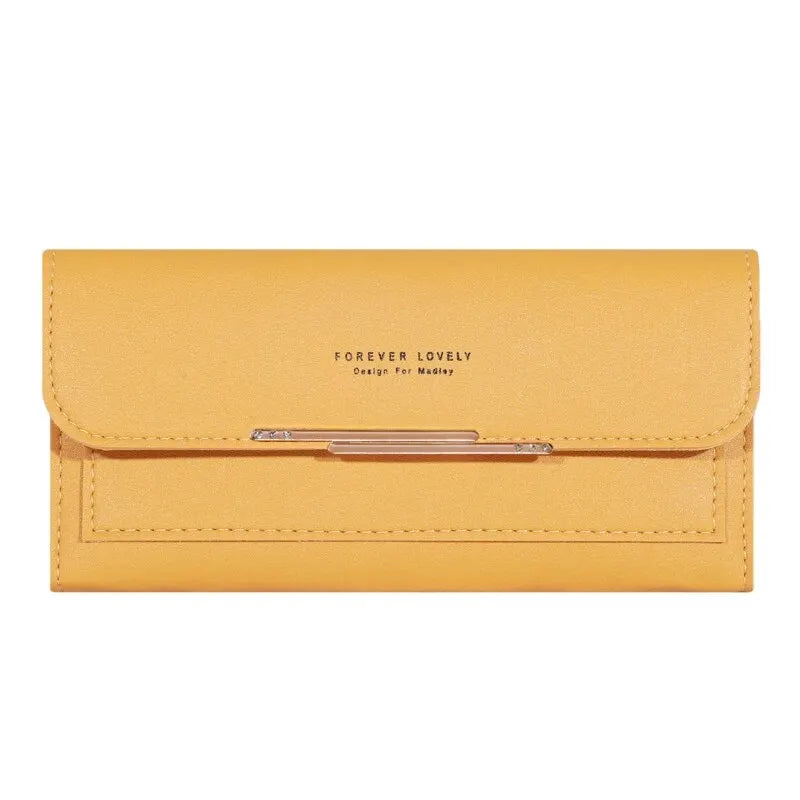 2024 New Women's Wallet Metal Long Folding Personalized Student Cute Mini Fashion Wallet Handheld Zero Wallet