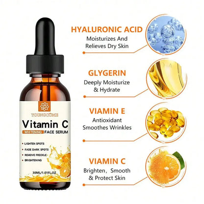 Vitamin C & Hyaluronic Acid Facial Essence – Dark Spot Corrector, Moisturizing & Anti‑Aging Serum (30ml)