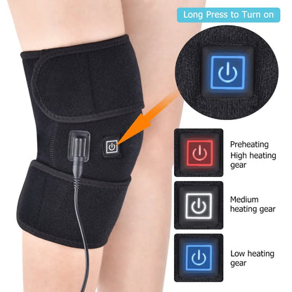 Electric Knee Heating Pad USB Thermal Therapy Heated Knee Brace Support for Arthritis Joint Pain Relief Old Cold Leg Knee Warmer