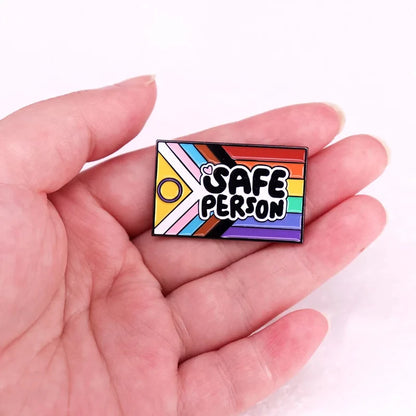 Rainbow LGBT Encourage Letters Metal Enamel Badge Gay Lesbian Asexual Transgender Adaptive Lapel Pin Jewelry Gifts Accessories