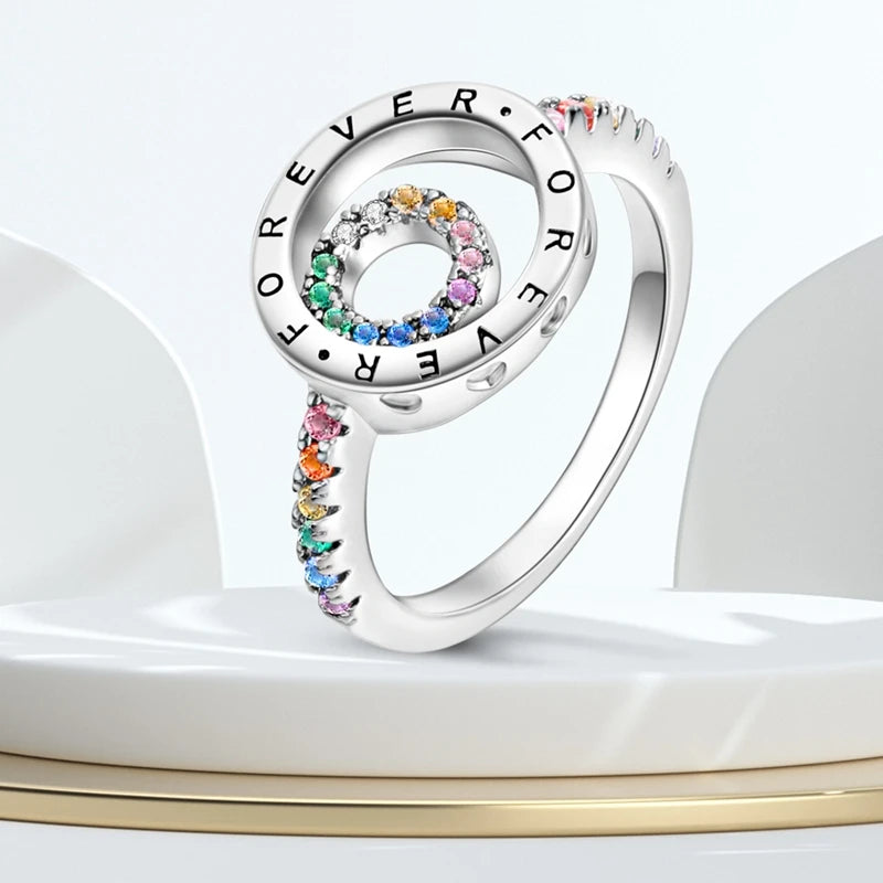 925 Sterling Silver Ring – Colorful Cubic Zirconia Women’s Wedding & Engagement Jewelry