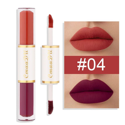 5 In 1 Matte Lipstick Kit Combo Strip Velvet Sexy Red Lip Tint Non-stick Cup Lip Gloss Lip Oil Makeup Lips Cosmetic Set