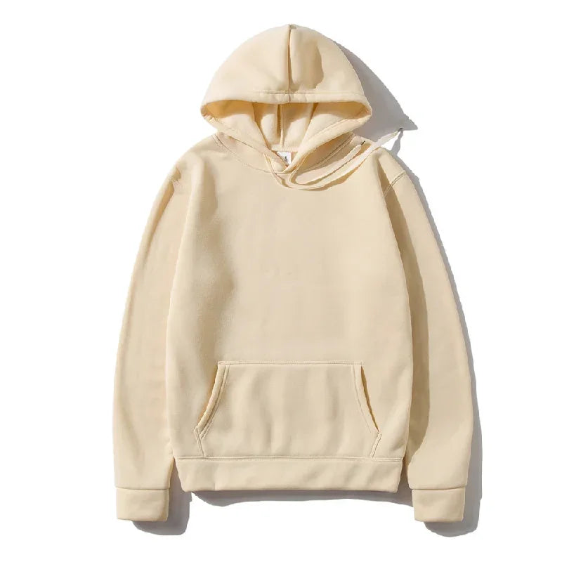 Men's and Women's Solid Color Pocket Pullover Hoodies