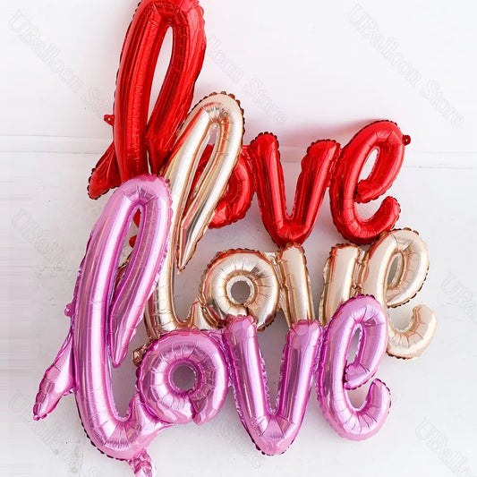 106cm Love Foil Balloons for Wedding Red Large Letters Love Helium Balloon for Birthday Valentine's Day Engagement Decor Favor