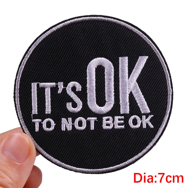 Letter Embroidered Patch Cartoon/Personality Letter Slogan Patch Iron On Patches For Clothing thermoadhesive Patches Sew Badges
