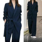Women’s Two‑Piece Suit Set – Blazer & Wide‑Leg Pants
