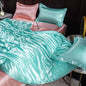 Luxury Ice Silk Bedding Set Satin Silky Duvet Cover Set With Pillowcase High-end Home Textiles Solid Color Bed Cover Sets
