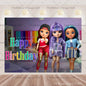 Cartoon Rainbow Doll High School Theme Background Birthday Party Decoration Supplies Disposable Cup Cutlery Balloon Baby Gift