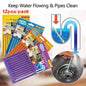 12 PCS Sticks Pipe Deodorizer Easy Drain Cleaning Sanitation Enzyme Rod Clog Remover Odors Eliminator Sewer Dredging
