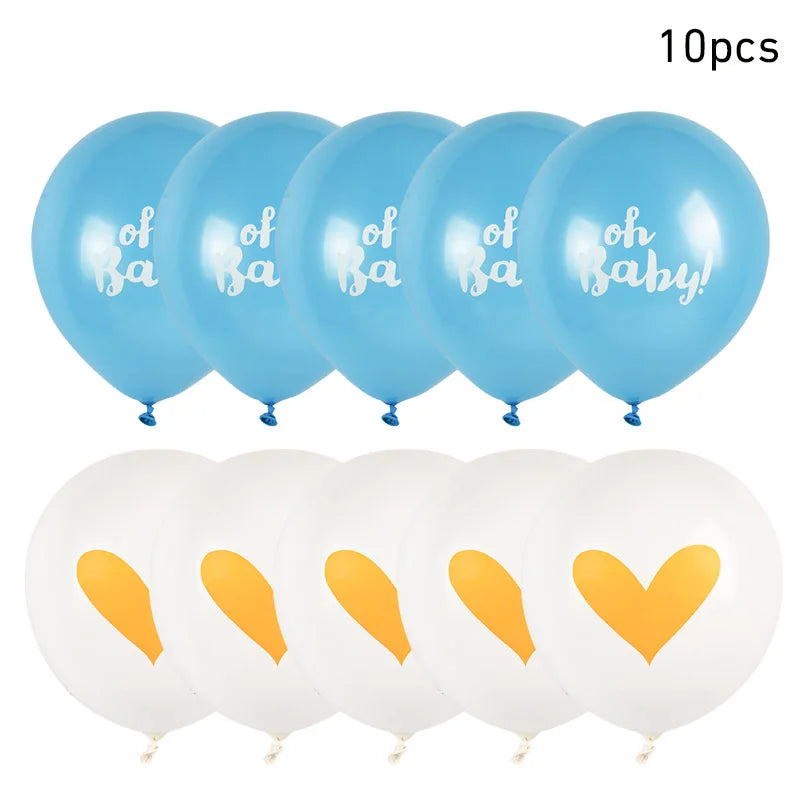 10pcs Oh Baby Printed Latex Balloons It is A Boy Girl Balloon Birthday Party Baby Shower Decoration Boy Girl Gender Reveal decor
