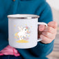 Cartoon Unicorn Enamel Mug – Creative Kids Drinkware for Water, Juice, Milk & Birthday Gifts