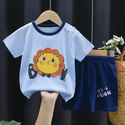 2PCS Children's Sets Boys Girl T-shirt Shorts