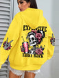 Women's Loose Multicolor Pullovers Fleece Pocket Hoody