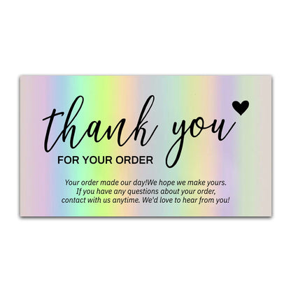30pcs Thank You Card For Supporting Business Package Decoration "Gorgeous Thanks" Business Card Laser card Handmade With Love