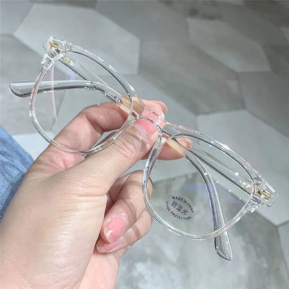 Glasses Fashion Anti-blue Myopia Glasses for Women Men Popular Big Square Glasses College Students Nearsighted TR90 -1.0~-4.0