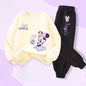 Girls' Disney Long Sleeve Pullover Long Pant Two Piece Suit Minnie Printed Tracksuit Set