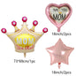 5 PCS Balloon Set, Mom's Crown, Aluminum Foil Balloons, Mother's Day Thanksgiving Day Birthday Decoration Gift