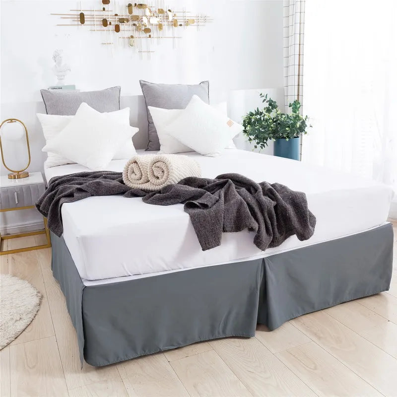 Solid Brushed Bed Skirt Standard Size for Twin Full Queen King Bedroom Beds Cover Non-slip Mattress Cover Bedsheet/ Bedspread