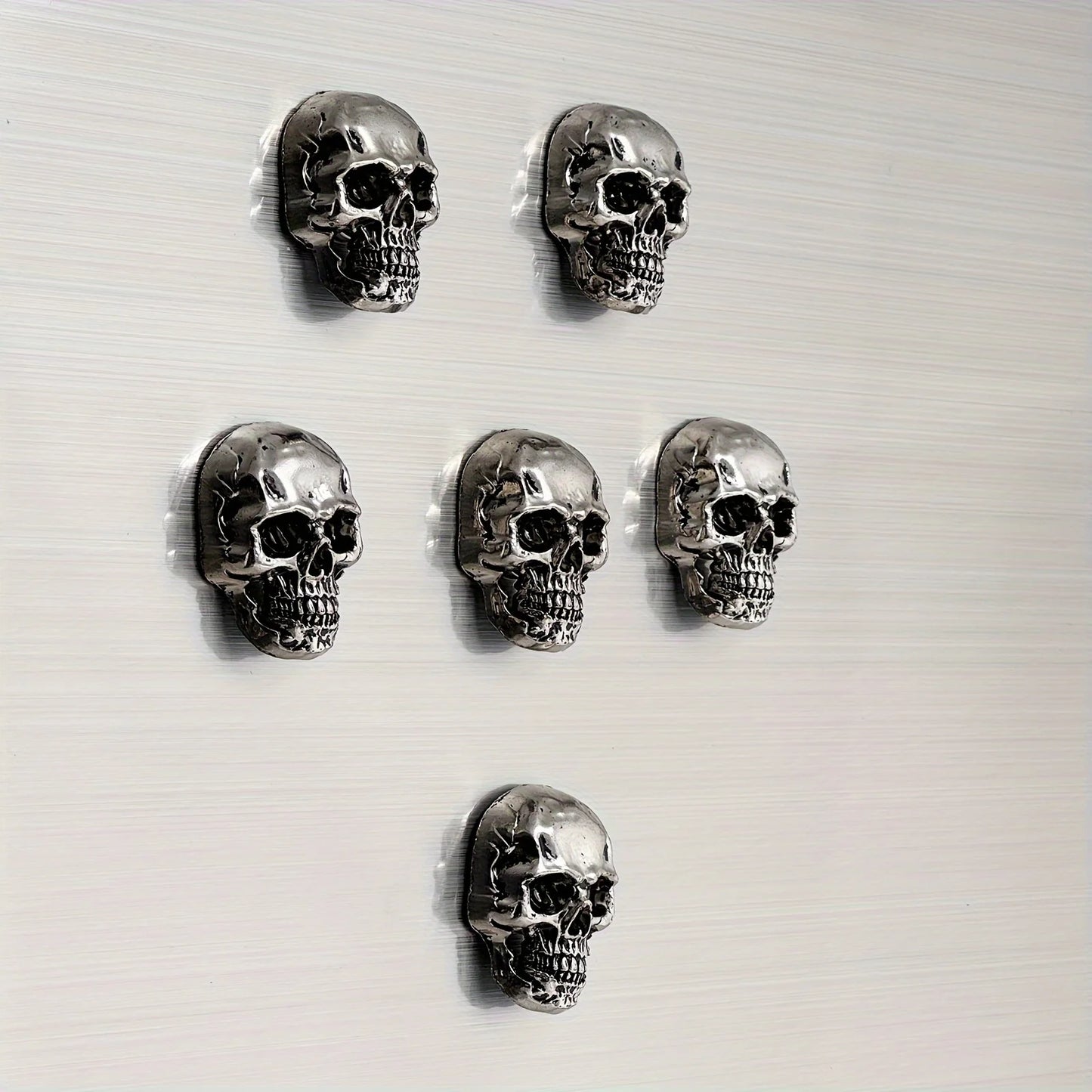 6pcs Gothic Skull Stainless Steel Refrigerator Magnets The Hymn to the Sun" Sheet Music Design, Dark & Elegant Decor for Adults