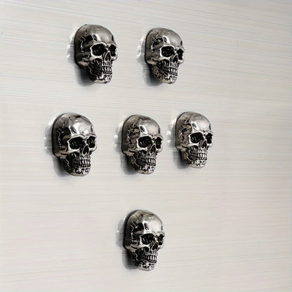 6pcs Gothic Skull Stainless Steel Refrigerator Magnets The Hymn to the Sun" Sheet Music Design, Dark & Elegant Decor for Adults