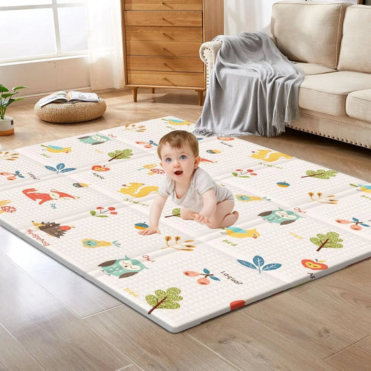 Foldable Baby Play Mat Children's Double-sided Pattern Protection Non-slip Activity Carpet Children's Educational Activity Mat