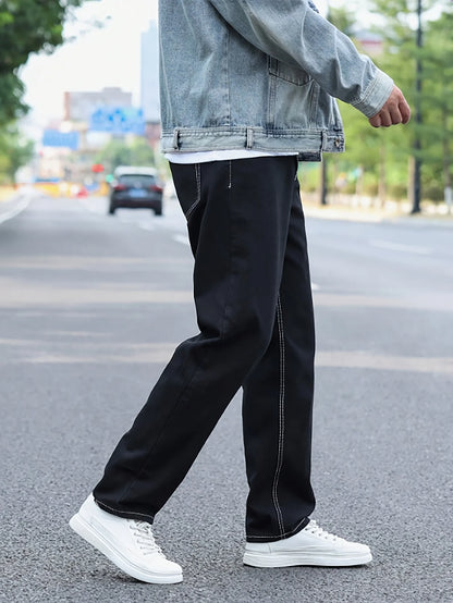 Men's jeans Men's loose straight leg jeans Top Knitted loose wide leg jeans Jeans