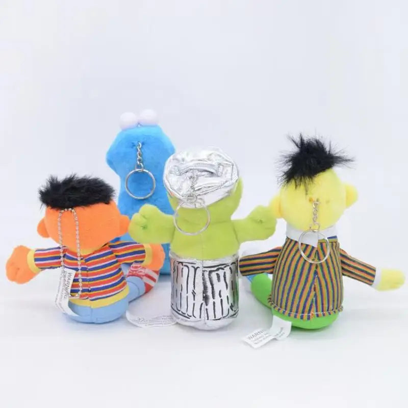 Sesame‑Street Style Plush Keychain Set – Elmo, Cookie Monster, Big Bird School Bag Pendant