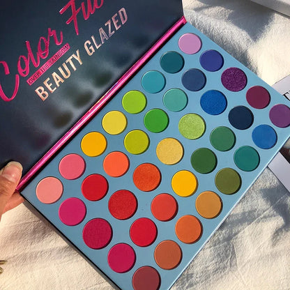 BEAUTY GLAZED 39 Color Rainbow Eyeshadow Palette Long lasting Neon Glitter Eye Shadow Pallete Eye Makeup Cosmetics