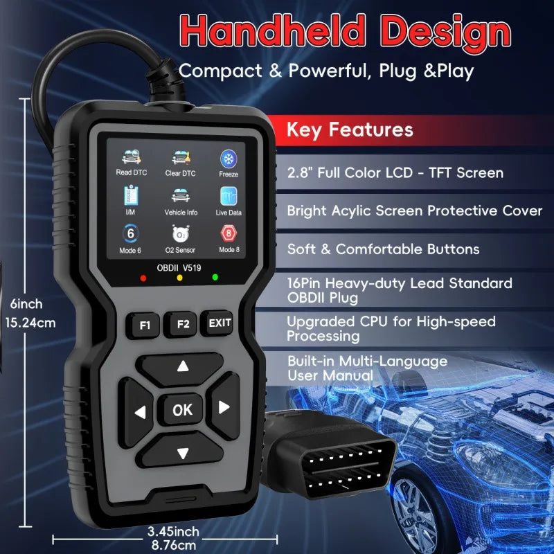 Advanced OBD2 Diagnostic Scanner – Professional Engine Code Reader with Real‑Time Data & Reset Functions