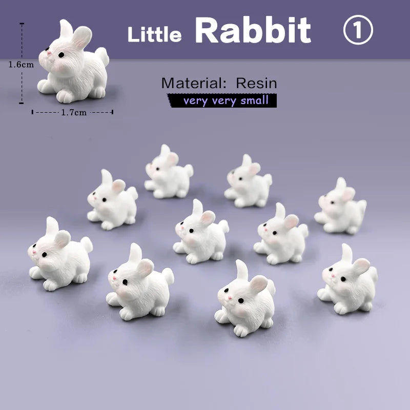 10Pcs Easter Rabbit Squirrel Elephant Fox Sheep Duck Pig Cat Frog Snake Figurine Miniature Fairy Garden Decoration Accessories