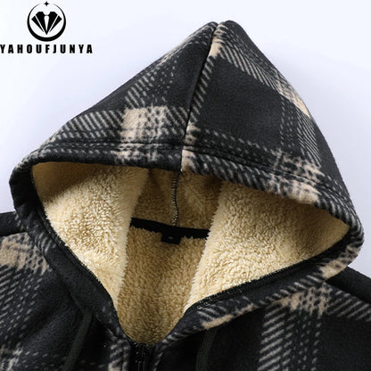 Men’s Spring/Autumn Fleece Windbreaker – Outdoor Hooded Casual Jacket