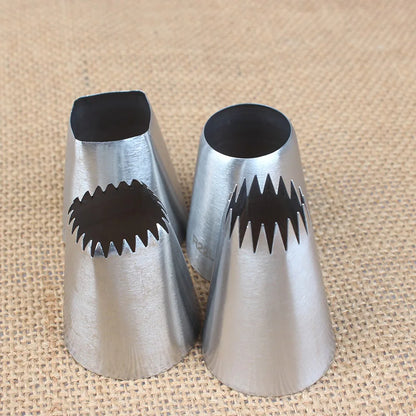 4‑Piece Large Piping Nozzle Set – Stainless Steel Icing Tips for Cakes & Desserts