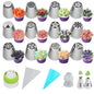 18Set Russian Tulip Icing Piping Nozzles Stainless Steel Flower Cream Pastry Tips Nozzles Bag Cupcake Cake Decorating Tools
