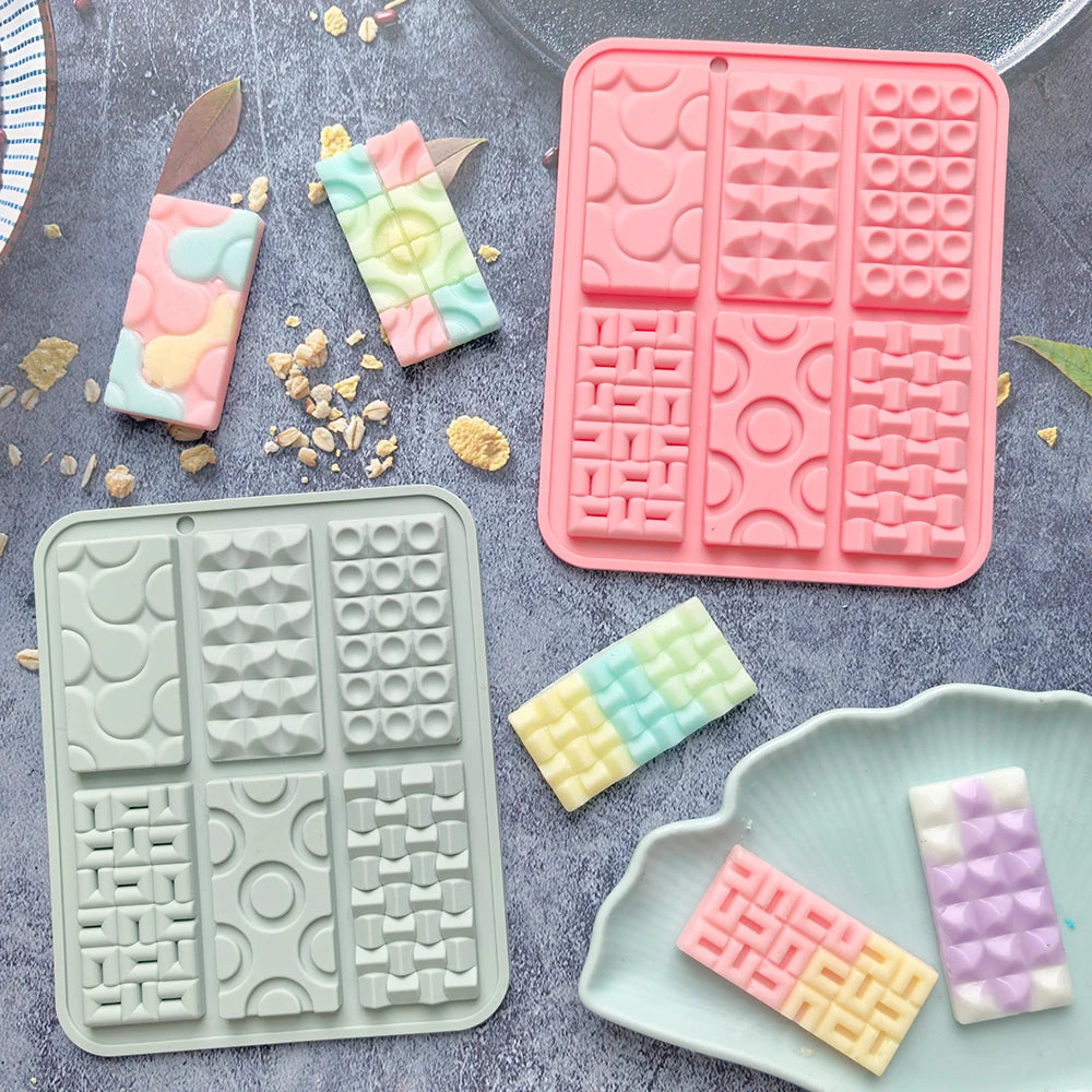 1 creative mini Euler circle baking silicone mold, suitable for DIY chocolate, candy, cookies, ice tray (6-chamber)