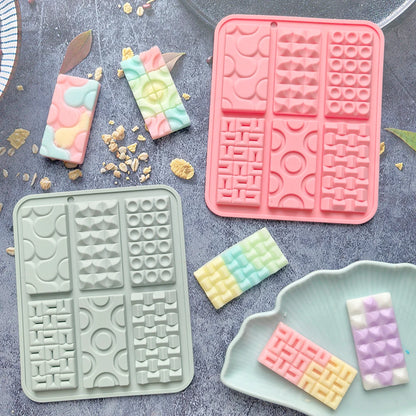 1 creative mini Euler circle baking silicone mold, suitable for DIY chocolate, candy, cookies, ice tray (6-chamber)