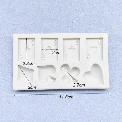 Poker Silicone Mold Sugarcraft Cupcake Baking Mold Fondant Cake Decorating Tools