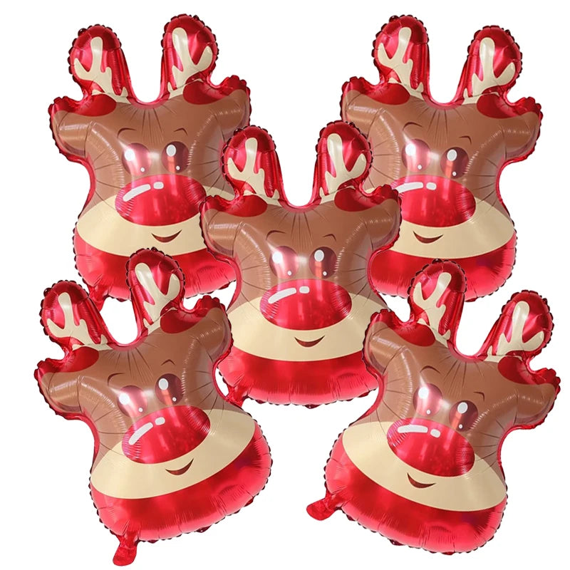 5pcs Christmas Foil Helium Balloon Santa Snowman Penguin Candy Merry Christmas Theme Party Decoration Air Globos Kids Gifts