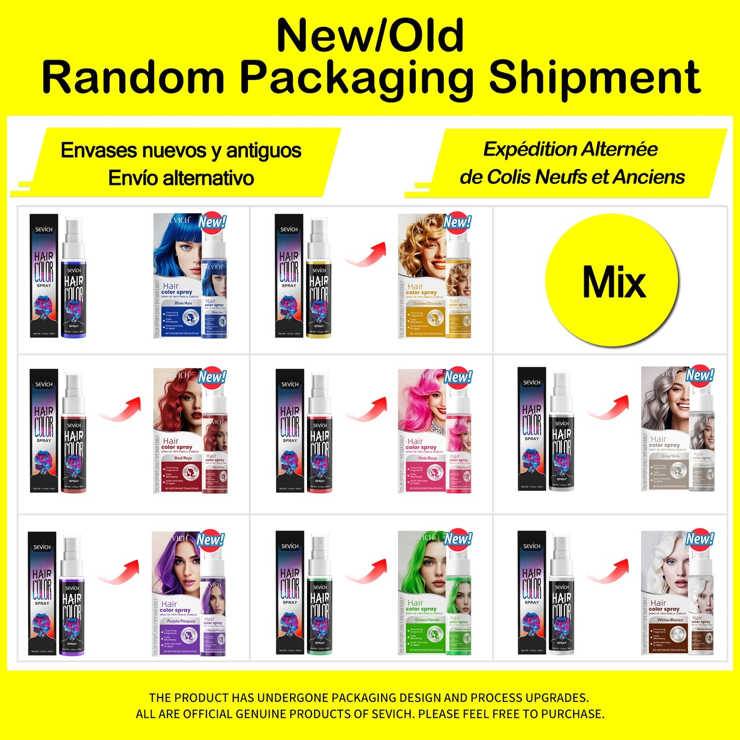 Sevich 8 Colors New Style Hair Color Spray One-Time Hair Color Instant Hair Salon Hair Care Styling Product For Men and Women ﻿