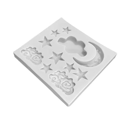 1PC Moon Stars Clouds Cake Decoration Mould DIY Chocolate Silicone Mould Candy Pastry Icing Utensils Kitchen Baking Molds