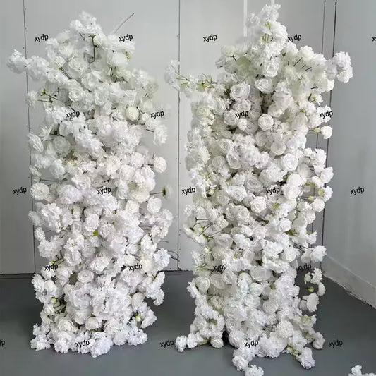 5D Cherry blossom flower arrangement Rose Flowers Row Wedding Backdrop Arch KT Board Decor Sofa Table Runner Banquet Event Props